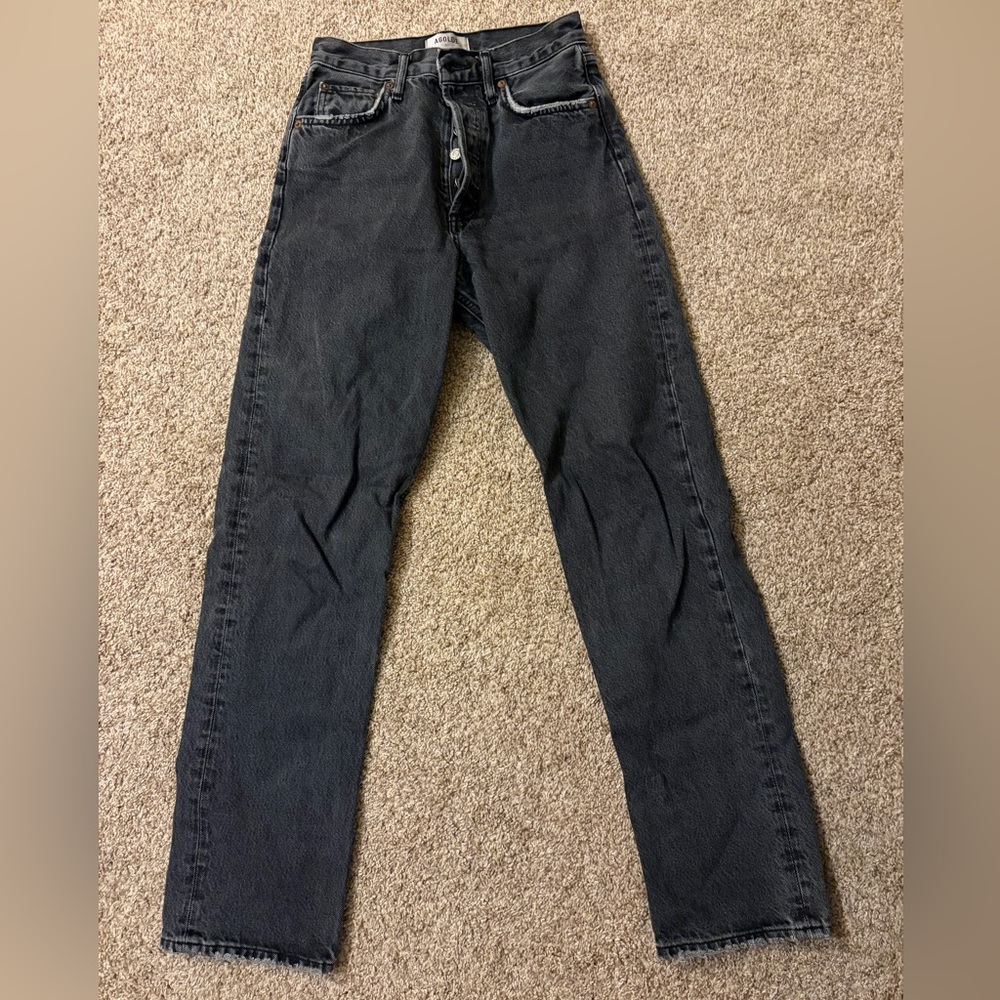 Agolde Women's Straight Leg Jeans in Faded Black 24x28